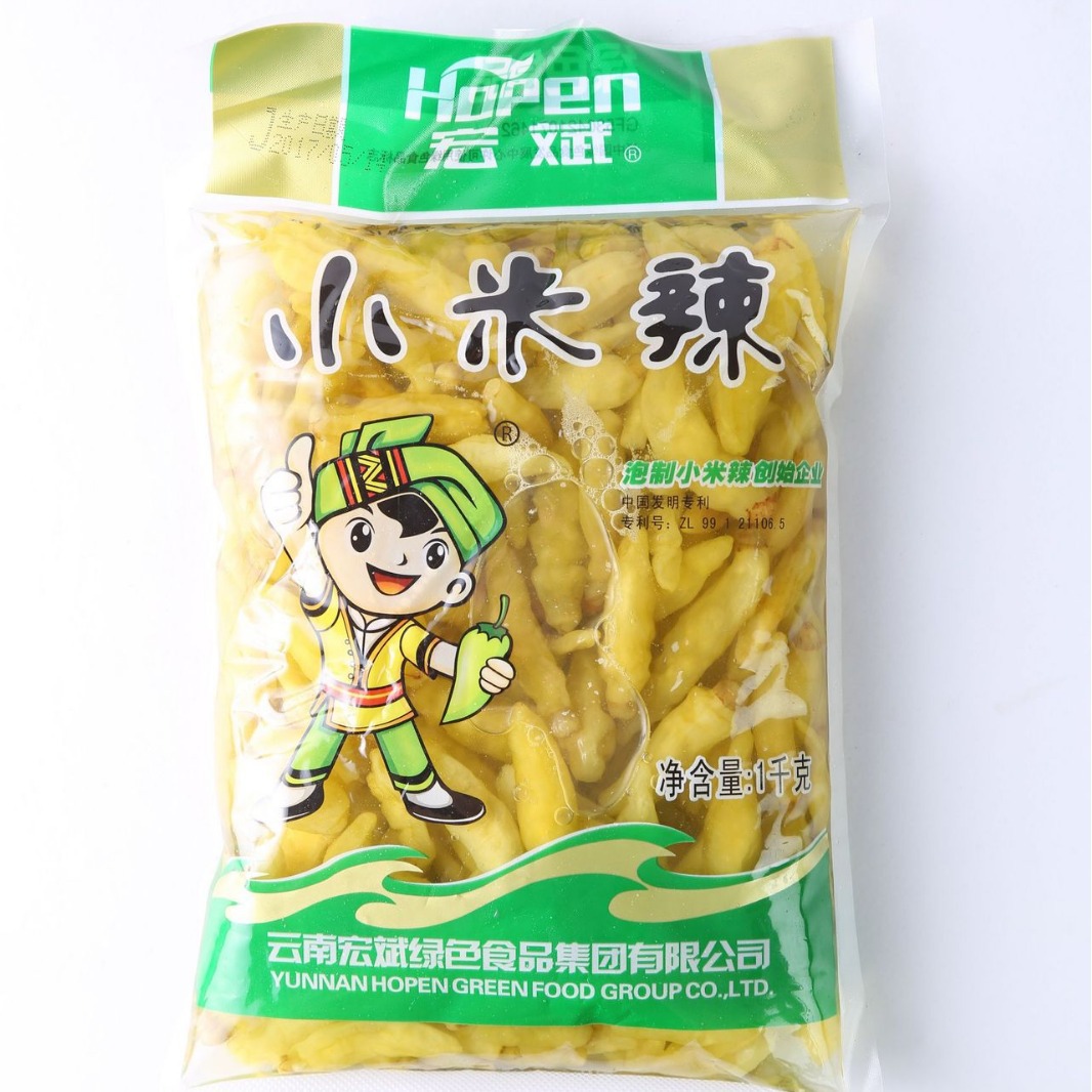 宏斌小米辣泡椒野山椒现货 1kg 15袋 餐饮家用泡鸡爪酸辣下饭菜