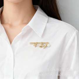 现货衣服装饰金属别针高颜值金色曲别针胸针配饰1688厂家直销