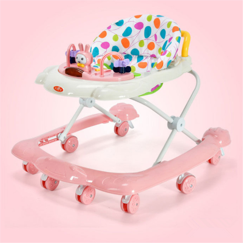 婴儿学步车6-18个月可折叠多功能音乐防侧翻脚步车手推幼儿学行车
