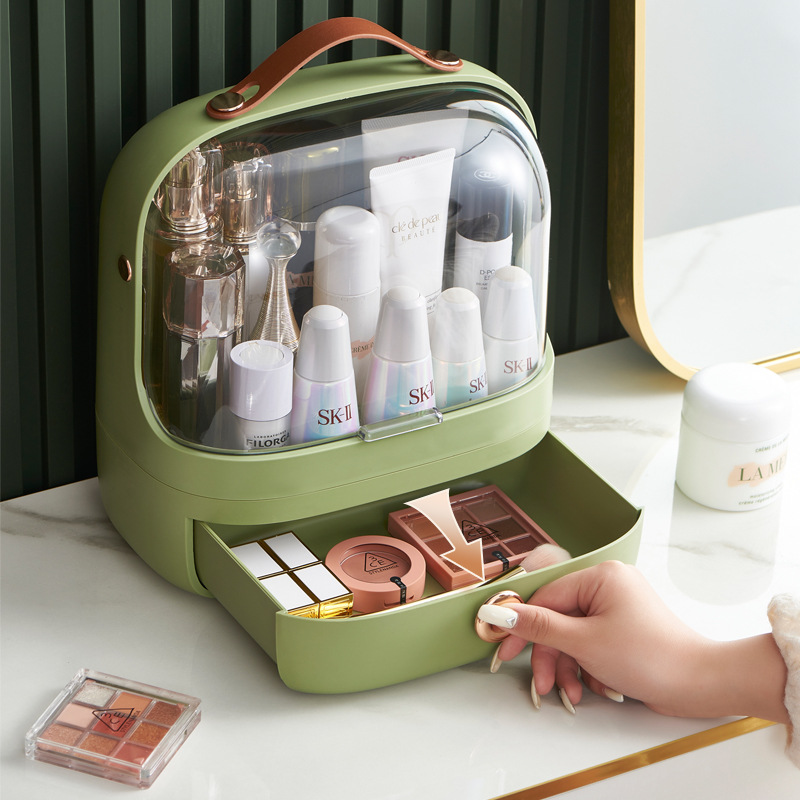 Desktop Cosmetic Case Set Cosmetics Storage Box Dustproof Household Skin Care Products Lipstick Blush Storage Rack Large Capacity