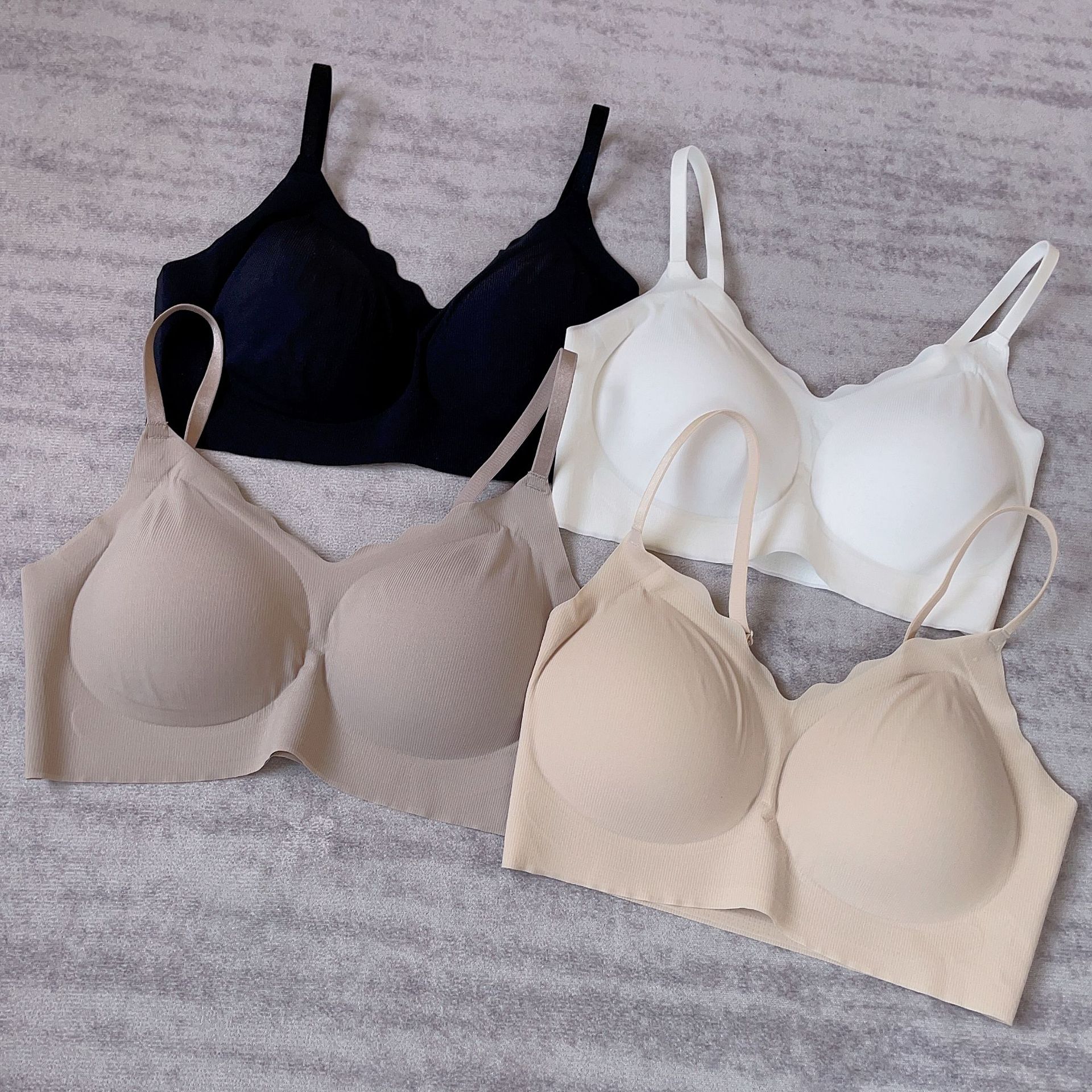 女士光面无痕无钢圈聚拢调整型文胸春夏-阿里巴巴