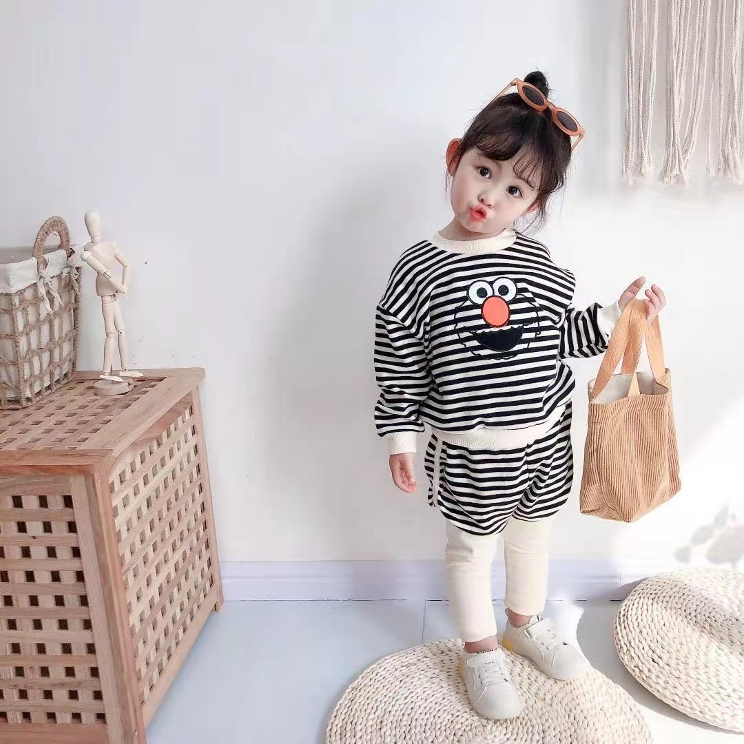 女童秋装洋气套装2岁3岁女宝宝春秋季网红衣服4-5岁儿童两件套潮