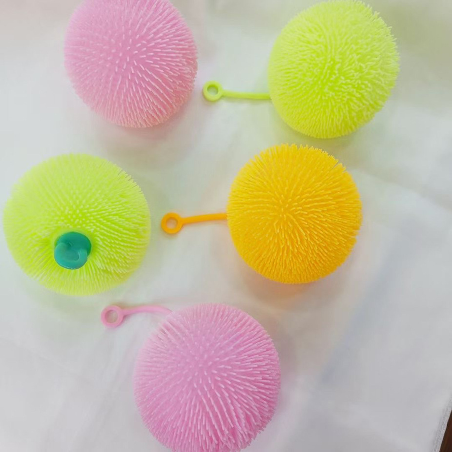Light-Emitting Hairy Ball Small Honey Wool Elastic Vent Ball Children's Push Toy Small Gift Night Market Stall Supply Toy