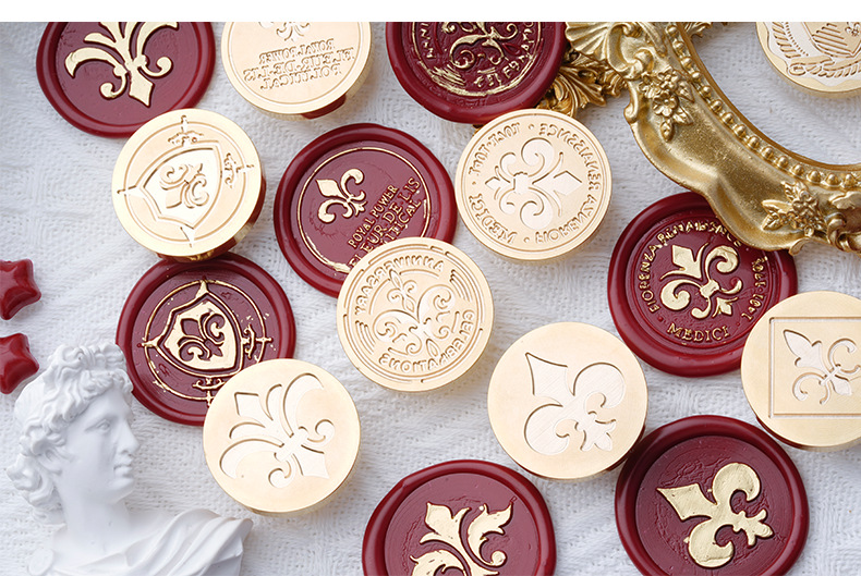 复古火漆印章原创鸢尾花系列学生手账diy装饰火蜡印信封请柬封印