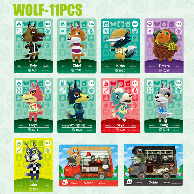 动物森友会amiibo卡动物之森amiibo 狗狼兔鼠鹿羊猫牛马熊鸭 系列