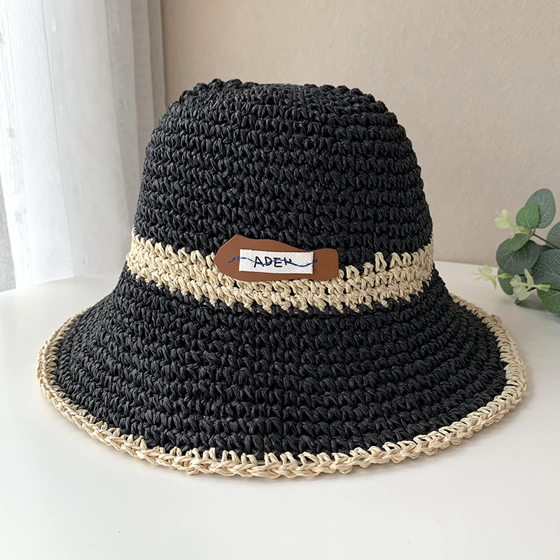Hat Female Summer Korean Style Hollow Sun Hat Foldable Sun-Proof Vacation Handmade Straw Hat Travel Sun Beach Hat
