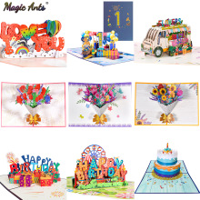 3D Pop-Up Cards Flowers Birthday Card Anniversary Gifts Post