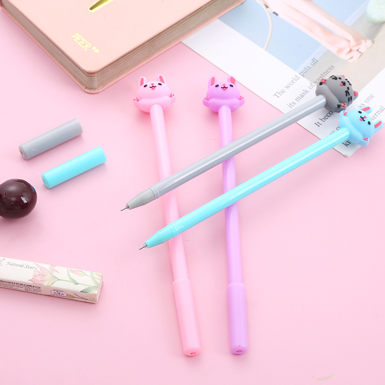 Cartoon Kitten Gel Pen Creative Cat Stylish Pen Student Ball Pen Learning Stationery Office Supplies Signature Pen