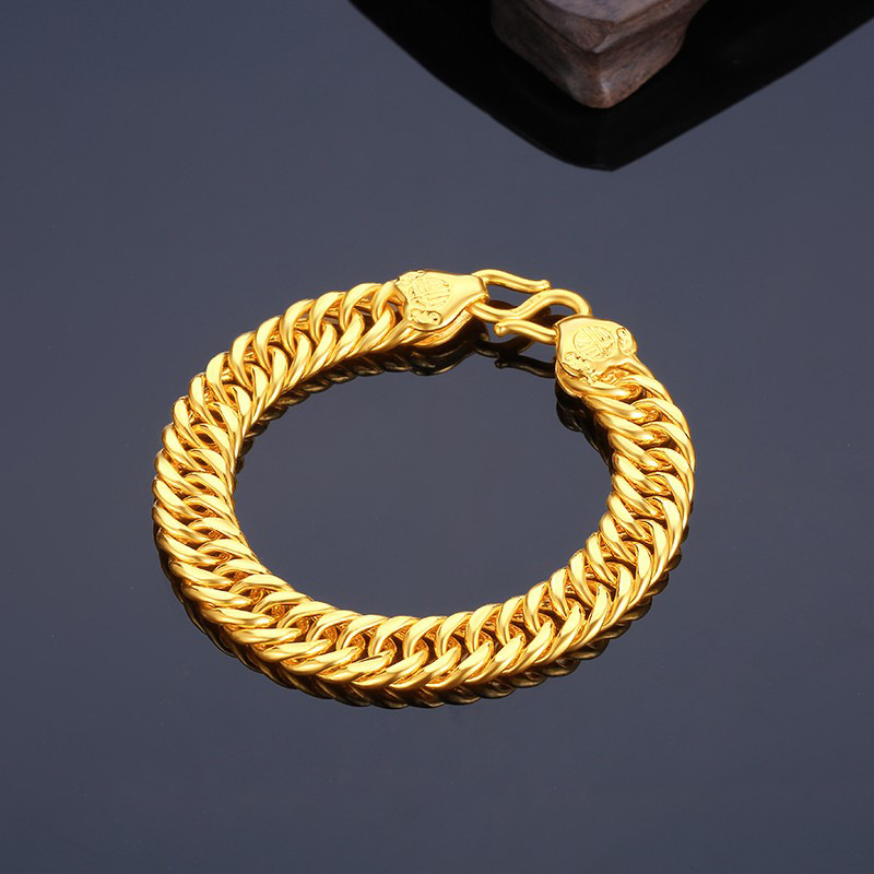 水贝黄金老板手链足金999马鞭显大金手链男款送男朋友爸爸礼物