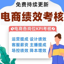 表格绩效考核岗位运营直播方案客服薪酬主播员工电商提成公司kpi