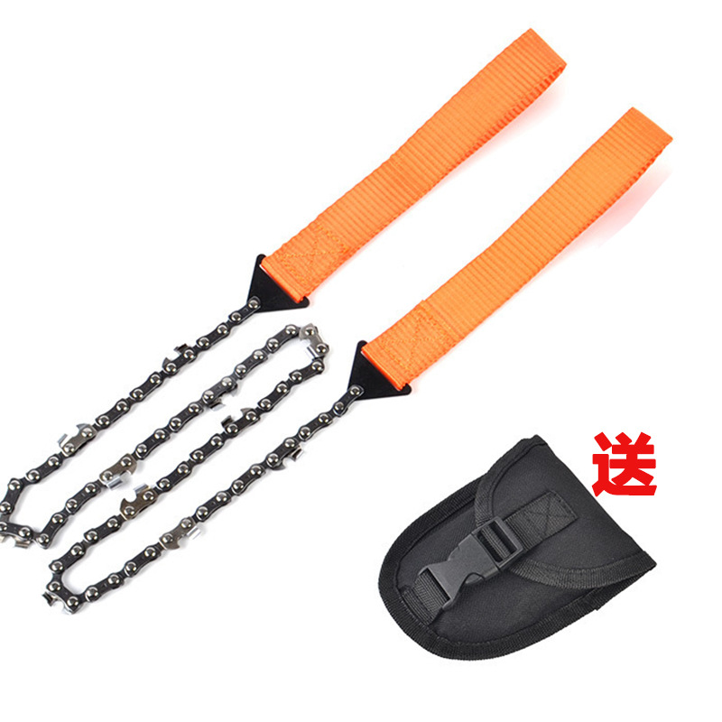 Outdoor Portable Pocket Hand-Pull Chainsaw 11/33 Teeth 24-Inch Camping Survival Chain Saw Garden Logging Coping Saw Tools