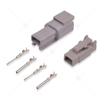 dt06-2s德驰汽车连接器2孔一套防水接插件公母对接线端子线束插头