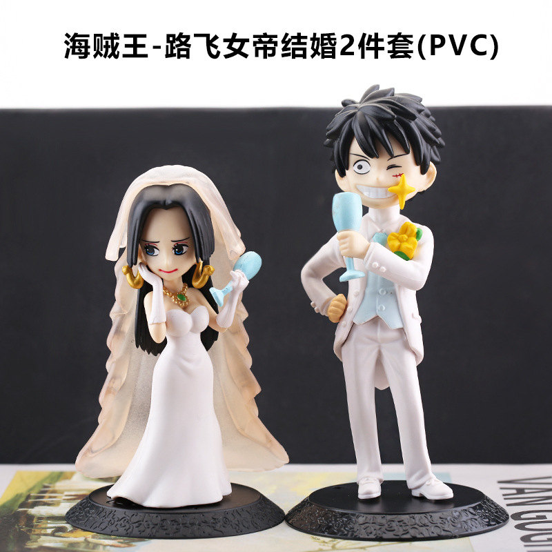 跨境海贼王路飞女帝结婚2件蛋糕烘焙摆件车载手办模型