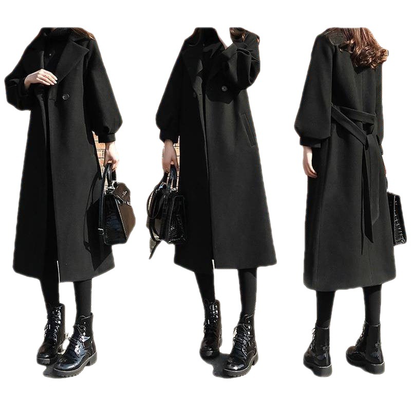 胖大码毛呢外套女200斤长款过膝秋冬新款显瘦潮款呢子大新品-阿里巴巴