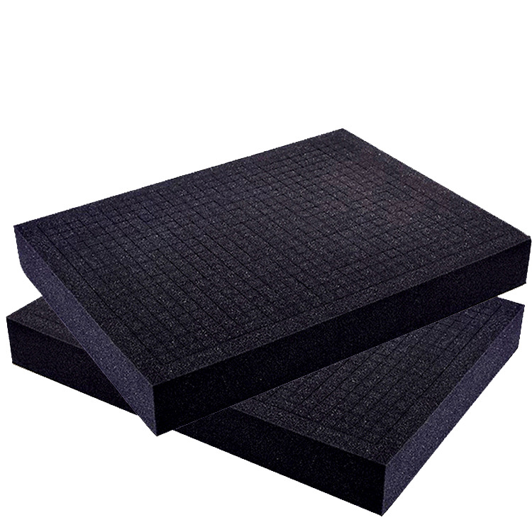 定做黑色高密度海绵内衬垫子大块万能手撕网格子棉包装防震填充硬