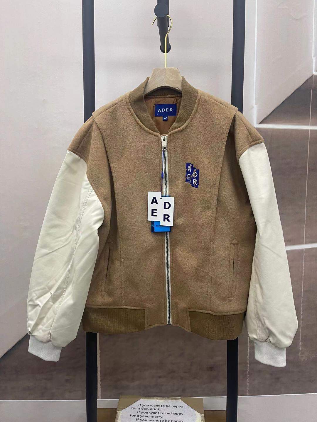 现货ader六周年纪念款羊皮毛尼刺绣女装外套情侣宽松拉链上衣棉服