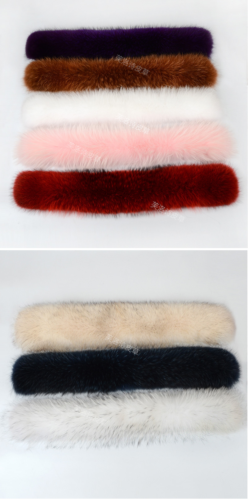 貉子毛领真皮草领子直领帽条男女狐狸毛羽绒服棉服大毛条厂家定制