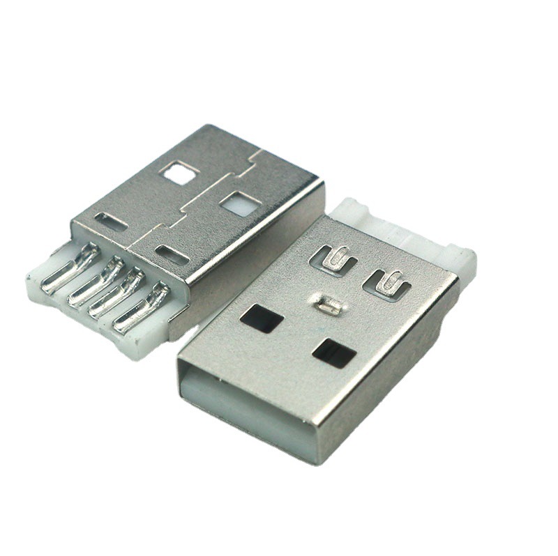 USB公头AM短体数据线插头USB2.0接口铜端子A公一体式USB2.0连接器