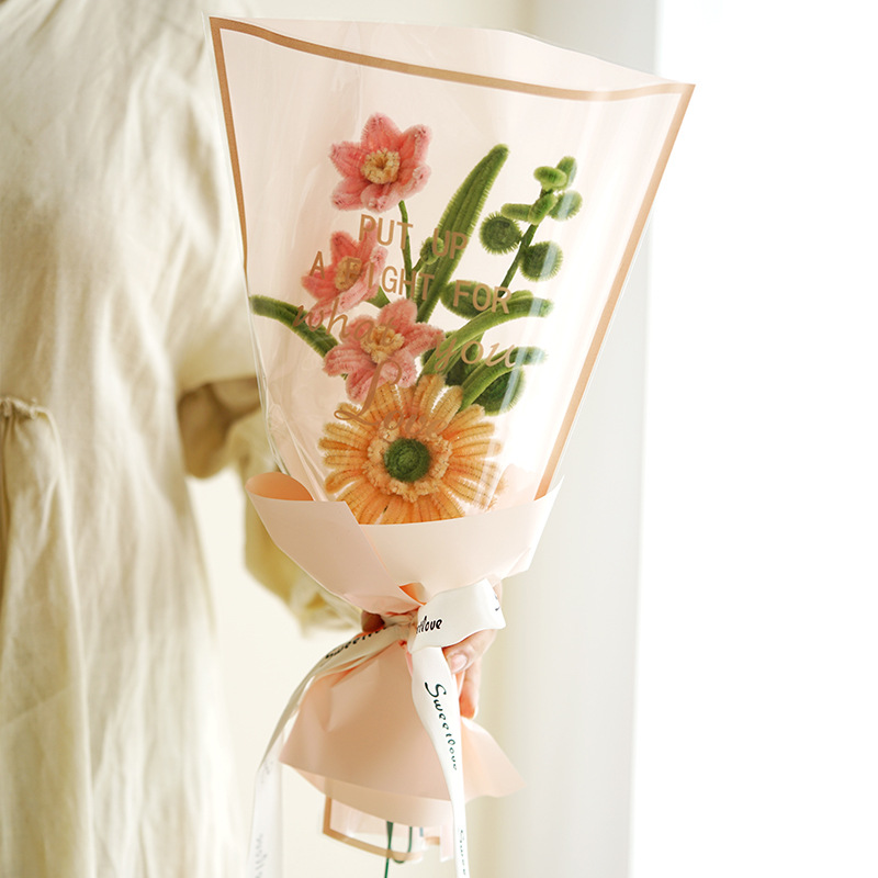 扭扭棒手工编织花束材料包 diy手捧花钩织教师节创意礼物闺蜜生日