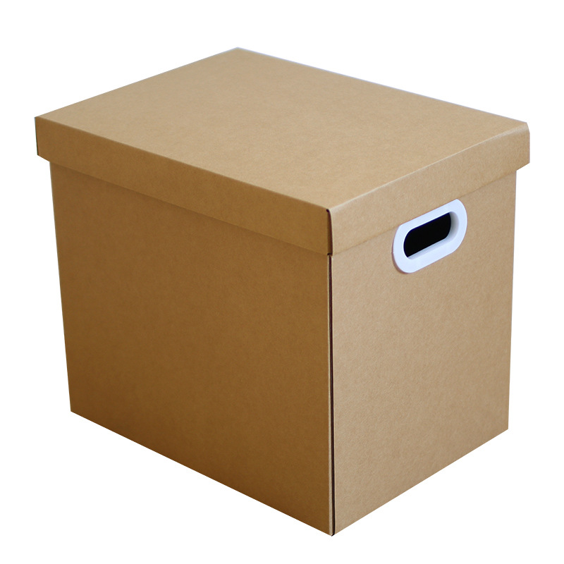 批发家用搬屋纸质收纳箱空纸箱有盖放书文件档案资料储存箱收集箱