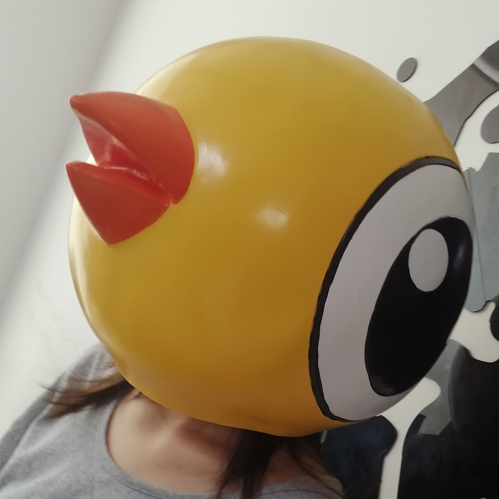 万圣节乳胶动物面具 游戏周边小鸡头套 大眼小黄鸡派对装扮道具