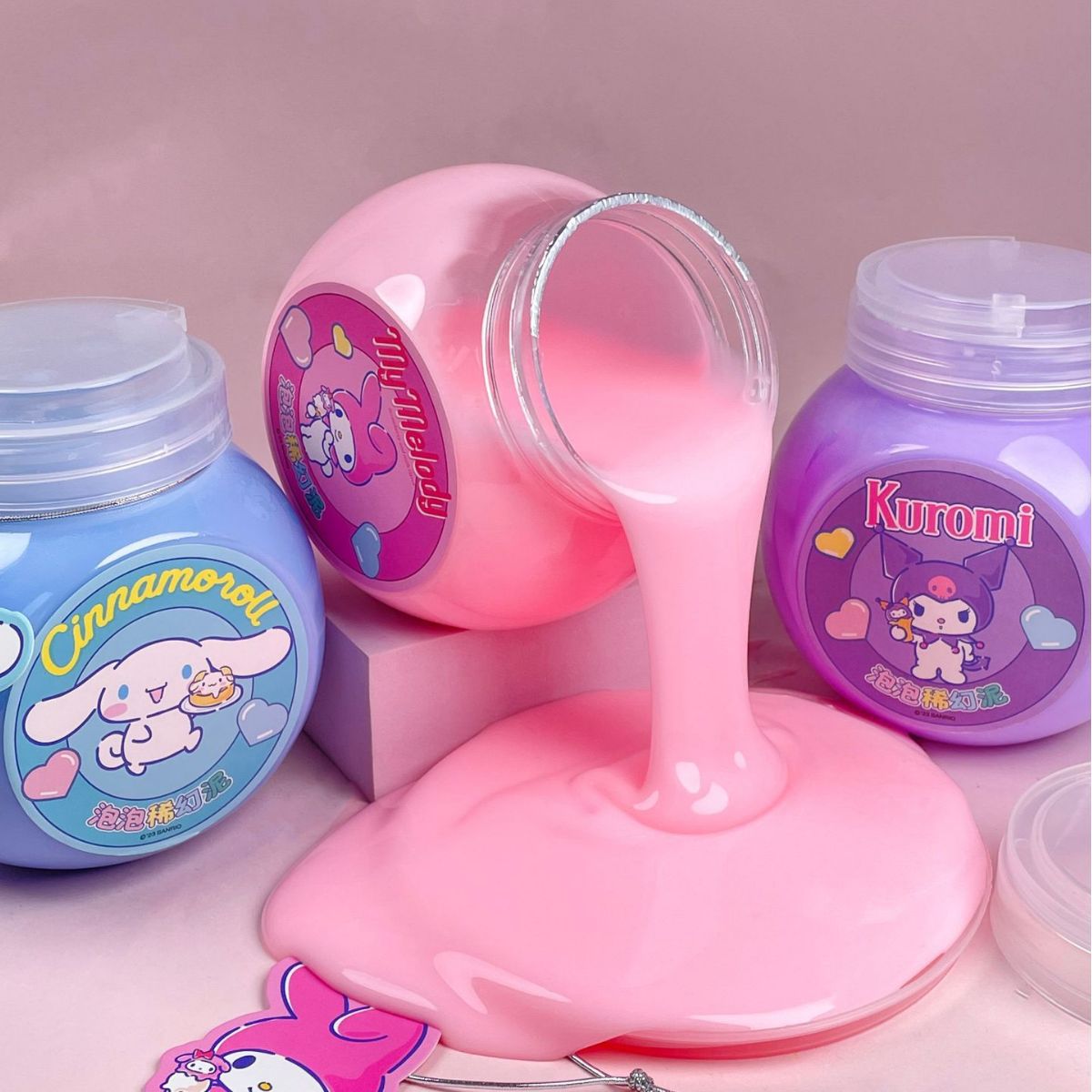 Pei Lepao Factory Direct Sales Sanrio Family Ton Barrels Thin Magic Mud Crystal Mud Non-Stick Hand Decompression DIY Toy