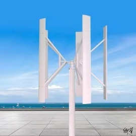 风力发电机垂直轴直立式微型风机路灯机组螺旋型风电立轴垂直式