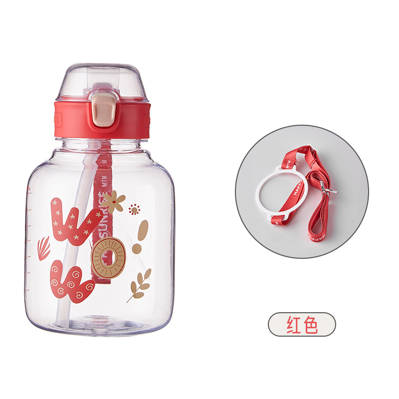 Y112 Adult Big Belly Cup Cute Girl Plastic Cup with Straw Children Summer Portable Water Cup 202