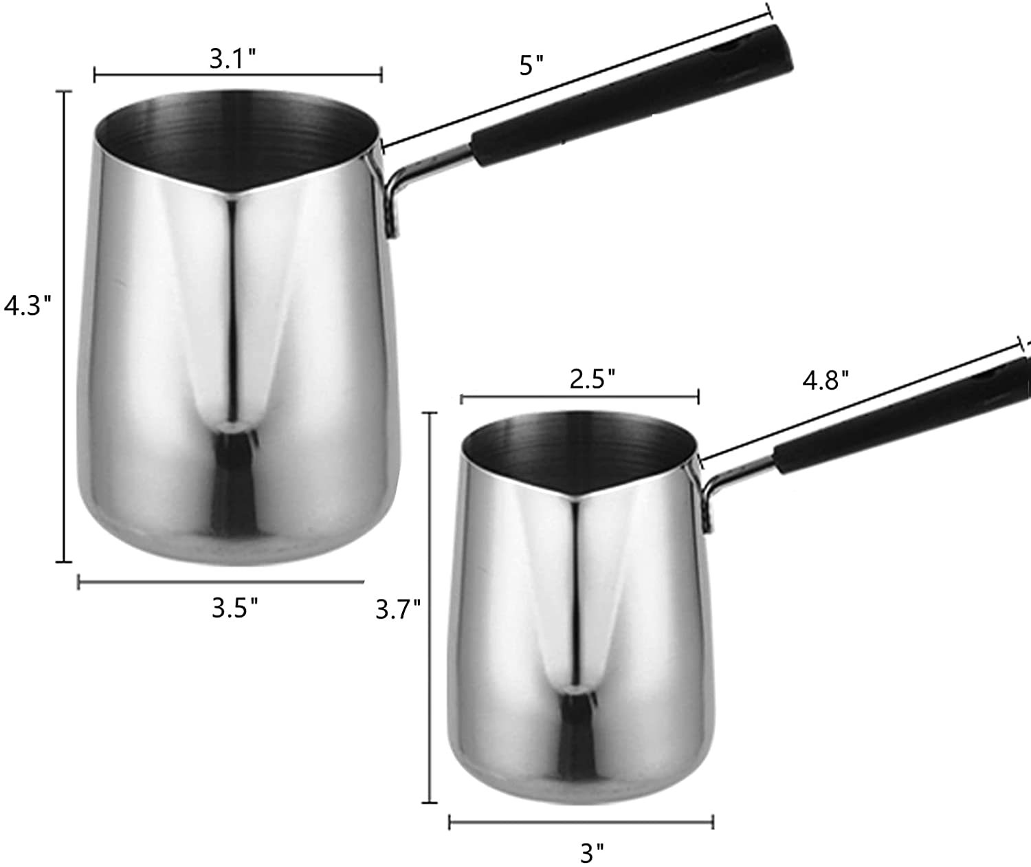 304 Bakelite Long Handle Stainless Steel Pointed Steam Pitcher Hot Milk Coffee Appliance Frothing Pitcher Wax Cup Wax Pot