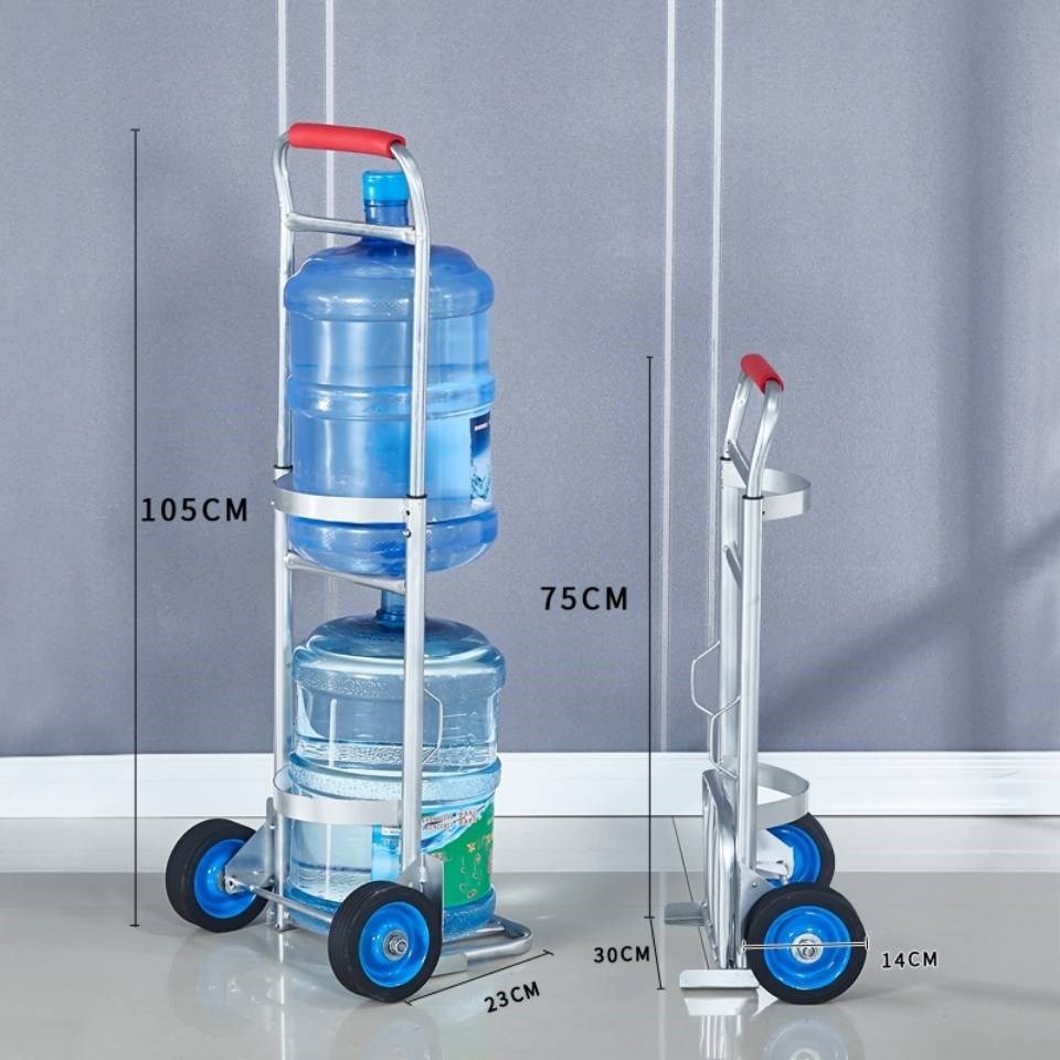 桶装水双桶折叠手拉车拉水桶车家用饮水机桶小推车矿泉水桶结实款