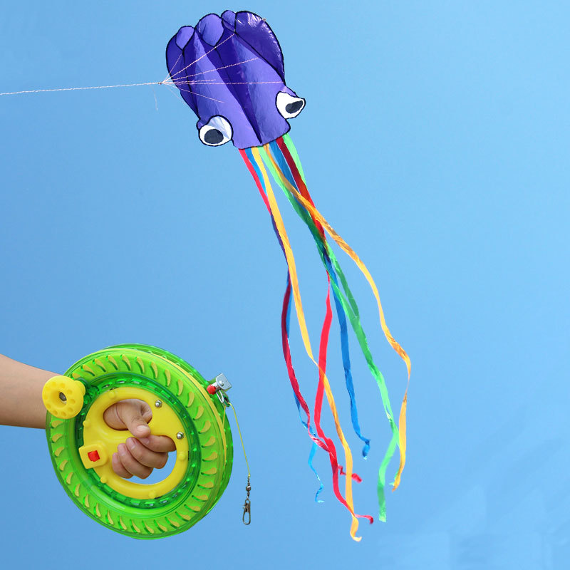 Big Kite Wholesale Weifang Kite New Soft Octopus Kite Children Flying Wheel Adult Triangle Long Tail Large