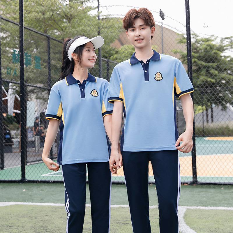 夏季初中生校服套装中小学生短袖高中运动服学院风幼儿园园服班服