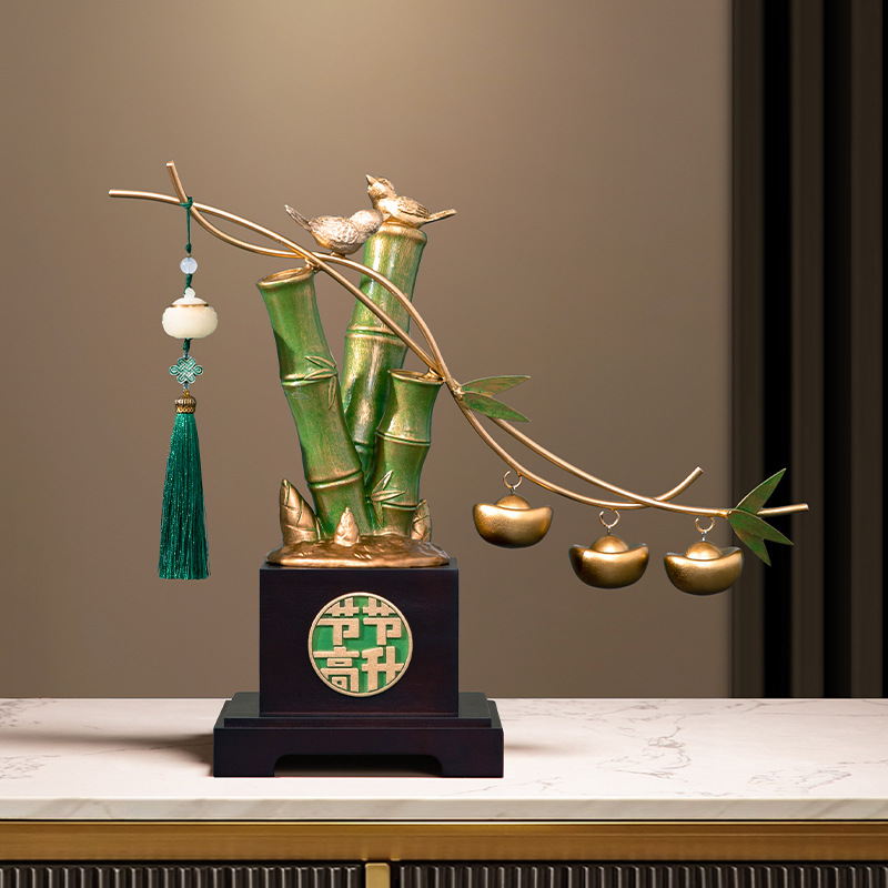 节节步步高升竹子摆件招财客厅办公室送领导高档装饰乔迁开业礼物