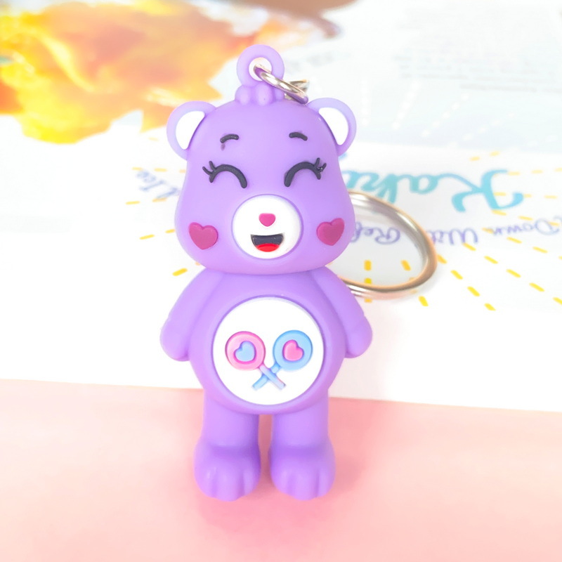 5313# Cute Three-Dimensional Love Little Bear Doll Keychain Cartoon Victory Bear Bag Clothing Pendant Small Gift