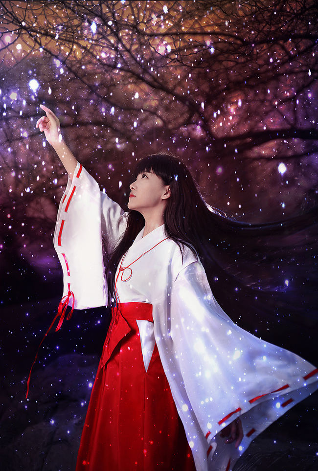 犬夜叉动温月华夜cosplay衣服桔梗巫女服月华夜服装现货