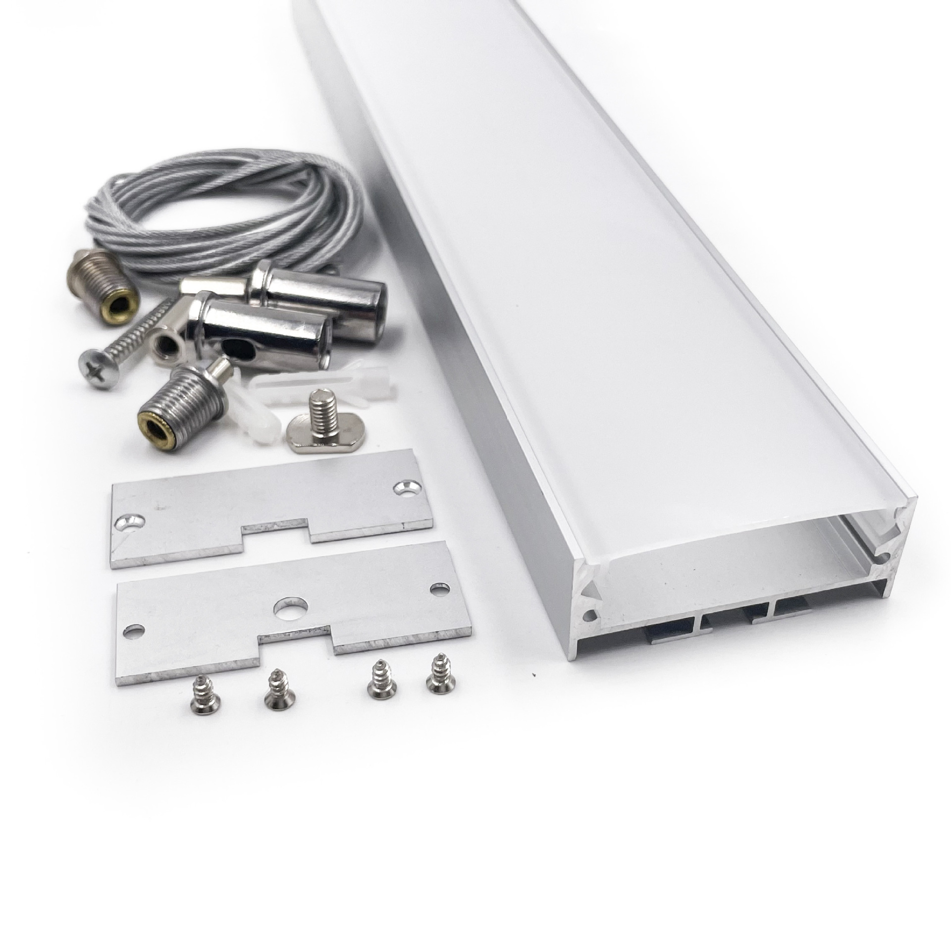 led50x20mm明装办公吊线铝型材客厅线条灯长方形灯条型材外壳套件