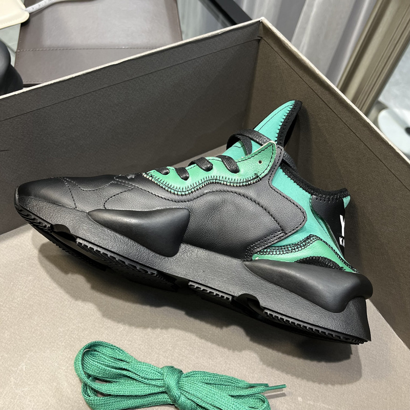 头层牛皮黑绿撞色老爹鞋潮牌y3kaiwa黑武士运动明星同款奢侈品鞋