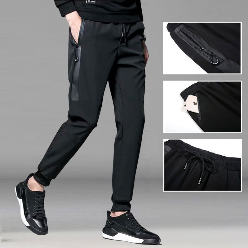 Summer Thin Pants Men's Korean-Style Trendy Track Pants Slim Straight Loose Ice Silk Men's Casual Harem Pants