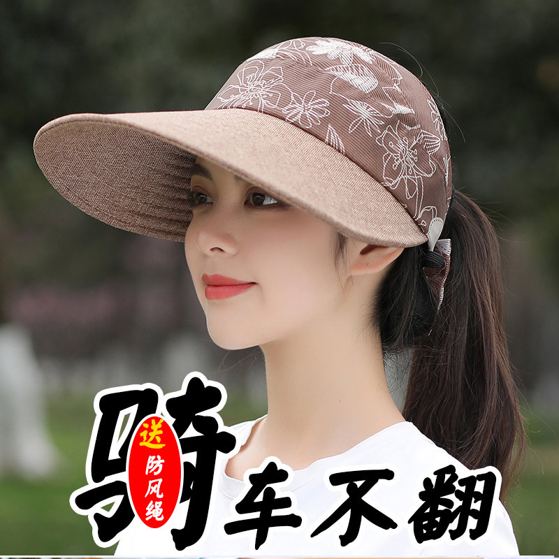 骑电动车戴的帽子女式太阳帽遮阳帽骑车不吹翻冒了女新款防晒夏日