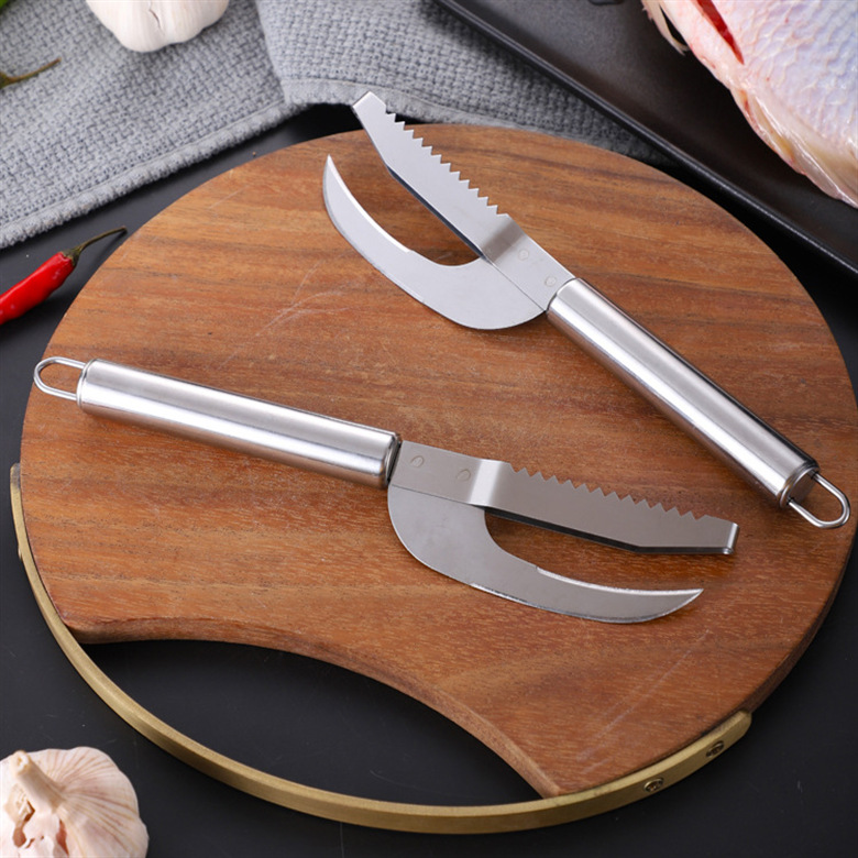 不锈钢鱼鳞刀鱼鳞刨家用刮鱼鳞器 多用杀鱼肚刀 鱼鳞刨刀 屠宰刀