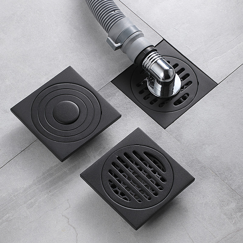 黑色不锈钢黑曜石地漏浴室洗衣机大排量地漏多款式多功能地漏