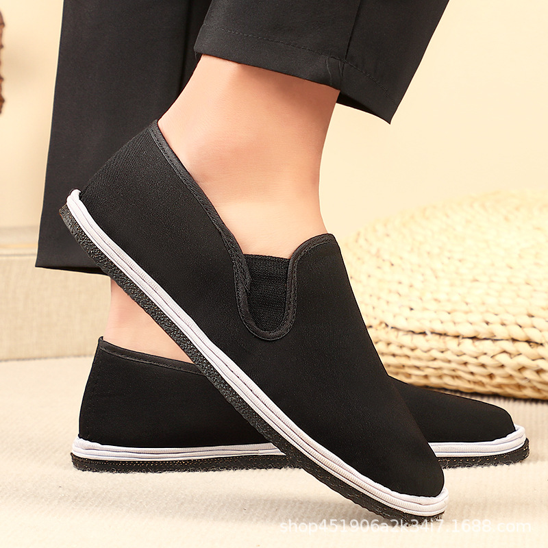 One Piece Dropshipping Old Beijing Cloth Shoes Strong Cloth Soles Manual Stitching Black Cloth Shoes Durable Elastic Cloth Resin Sole Cloth Shoes