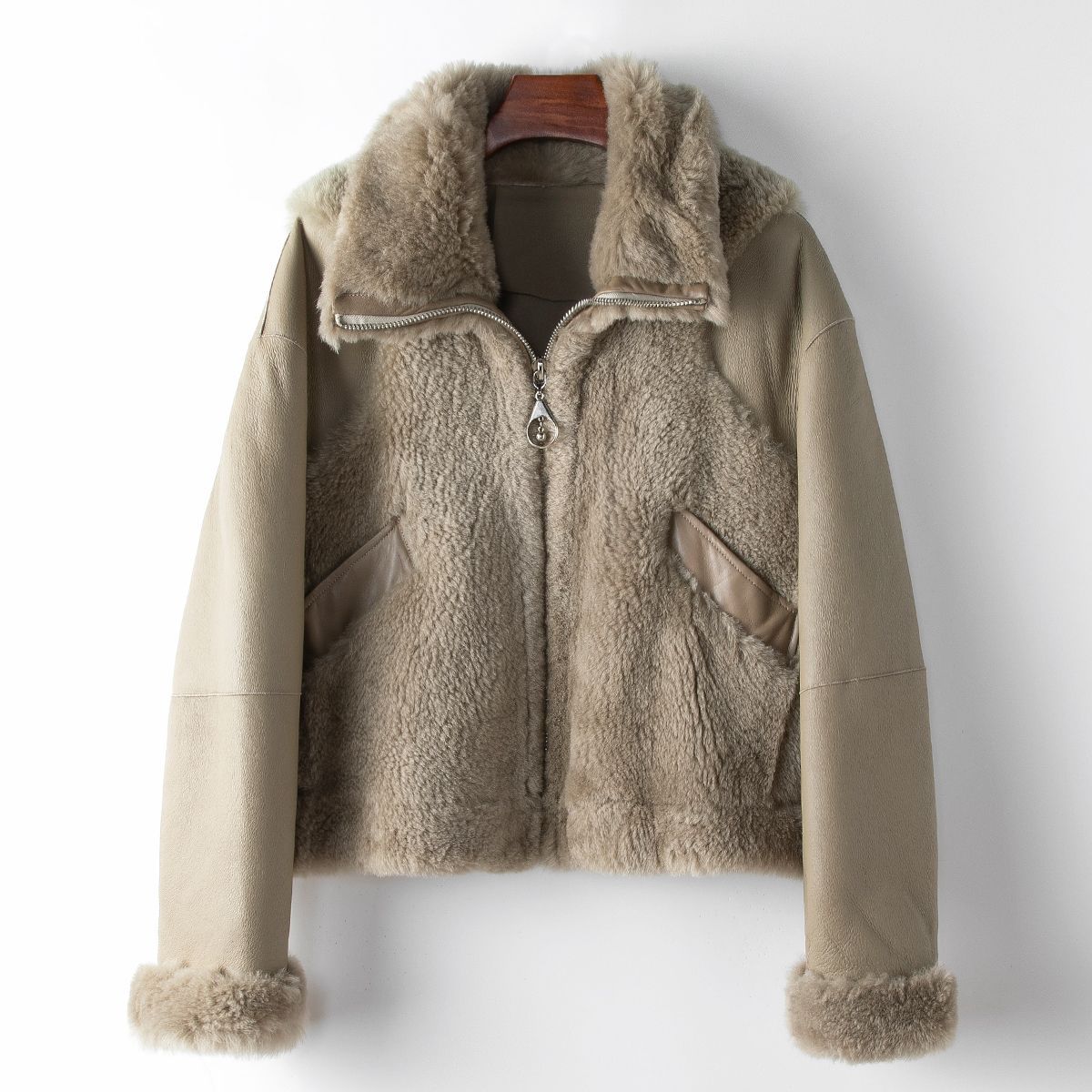 少量服饰海宁春季新款羊皮毛一体毛毛外套2024女式休闲真皮草大衣