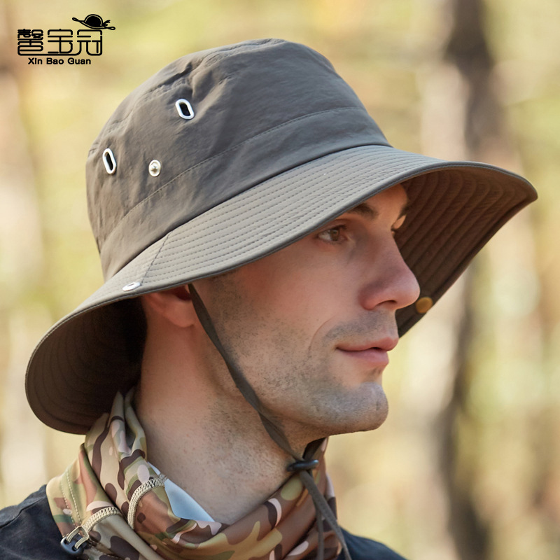 summer 9204 men‘s breathable sun hat outdoor fishing hat sun protection solid color fisherman hat big brim travel girl‘s cap