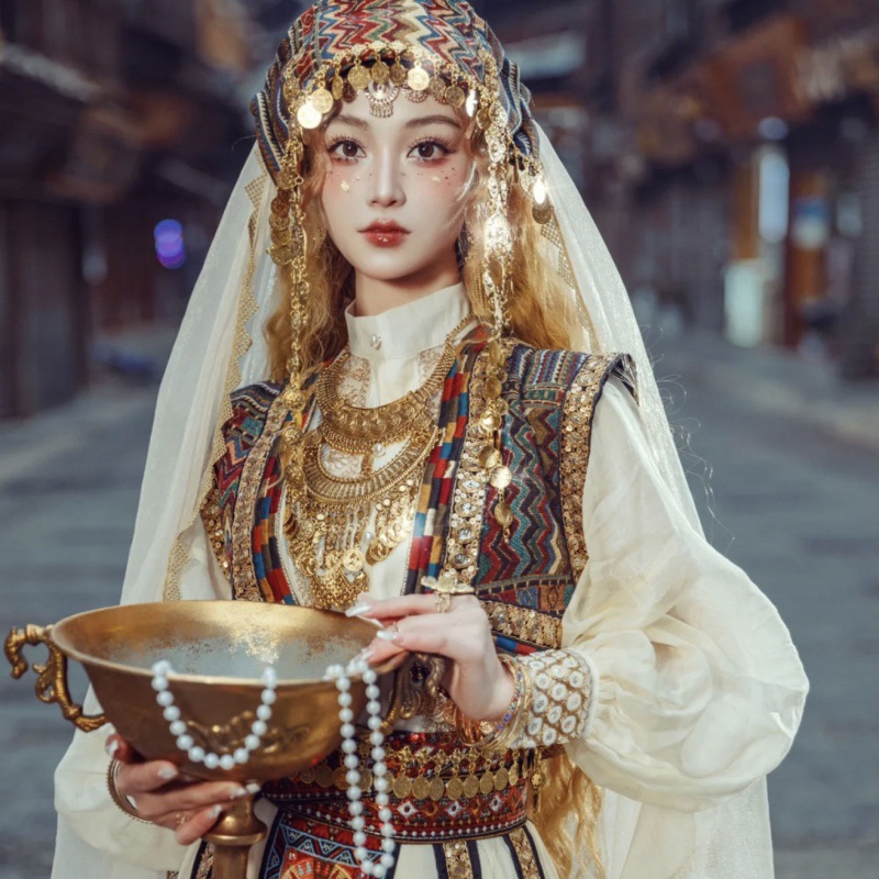 新款古国公主延吉公主服装民族风纱裙套装凤凰旅拍服装超仙异域风