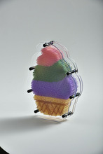 厂家批发冰淇淋型创意塑料方形3D克隆手模百变针画