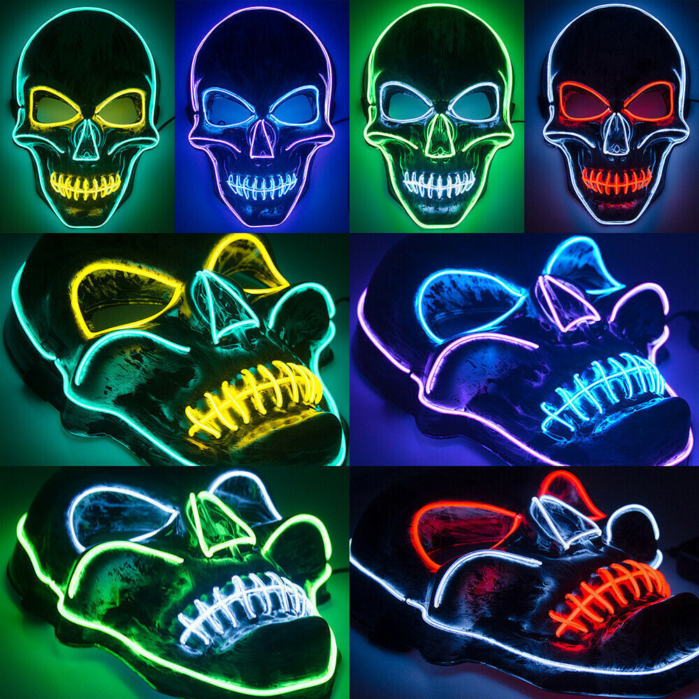 万圣节发光面具 el冷光炫酷道具 pvc材质-阿里巴巴