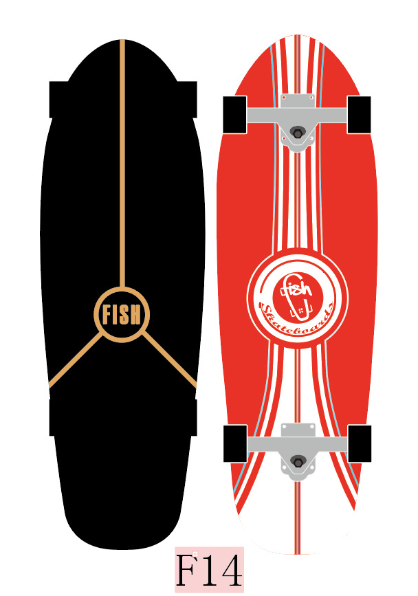 Big Fish Board Skateboard Beginner Professional Board Adult Children Walking Brush Street Small Fish Board Four-Wheel Road Scooter