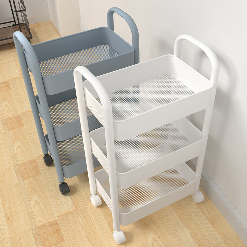 Kitchen Storage Rack Household Storage Rack Floor Multi-Layer Kitchen Supplies Mobile Trolley Multi-Functional Wholesale