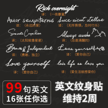 纹身贴防水手臂男英文字母